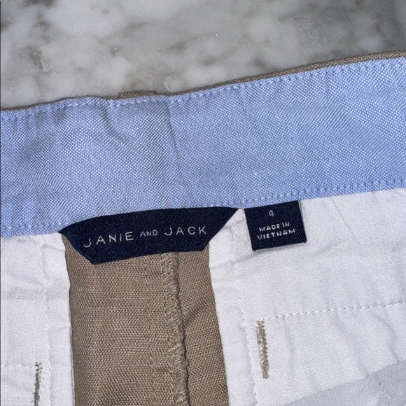 Janie & Jack Tan Boys' Linen Shorts 4Y - Picture 3 of 3